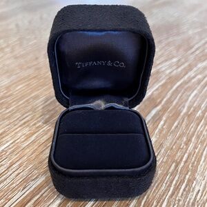 Tiffany & Co. Black Suede Engagement Ring Box